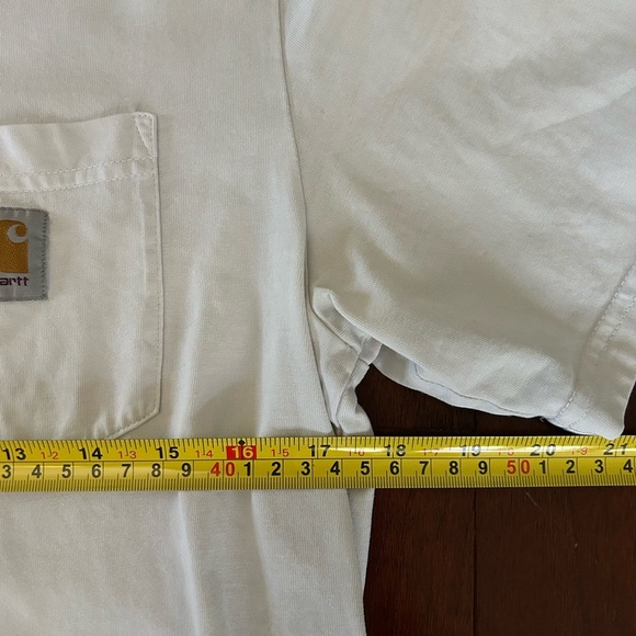 Carhartt T Shirt Mens M Light Gray Loose Fit Short Sleeve Workwear Pocket Heavy - Picture 3 of 7